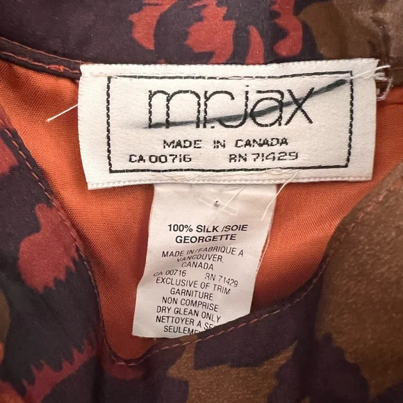 Vintage Silk A-Line Maxi Skirt Fall Flower Print Size L - Picture 7 of 8